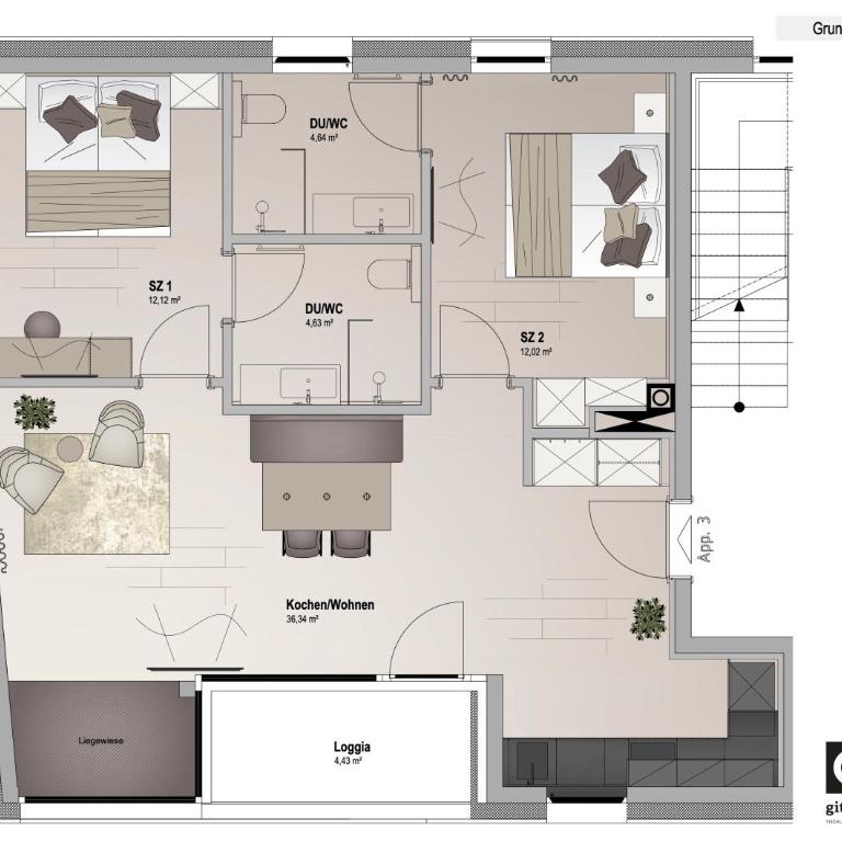 Sima-Apartments - Apartment mit 2 Schlafzimmern und Balkon - 10