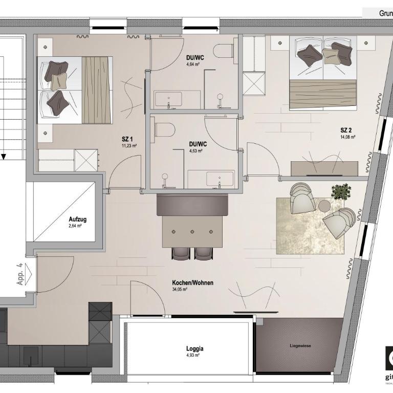 Sima-Apartments - Apartment mit 2 Schlafzimmern und Balkon - 9