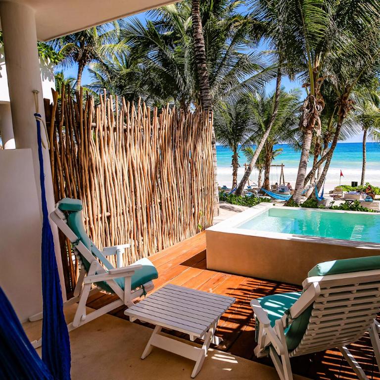 Cabanas Tulum- Beach Hotel & Spa - Habitación frente a la playa con 2 camas grandes - 4