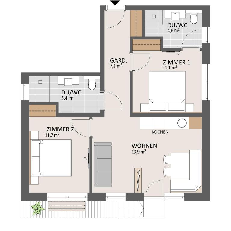 Haus Pitzi - Apartment mit 2 Schlafzimmern - 6