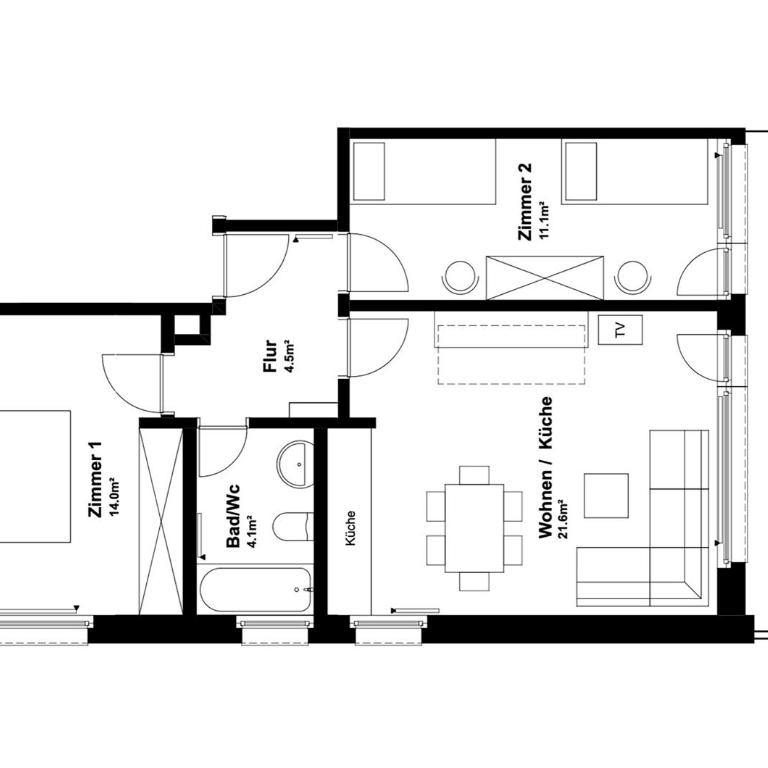 Am Biel Saas-Fee - Apartment mit 2 Schlafzimmern - 6