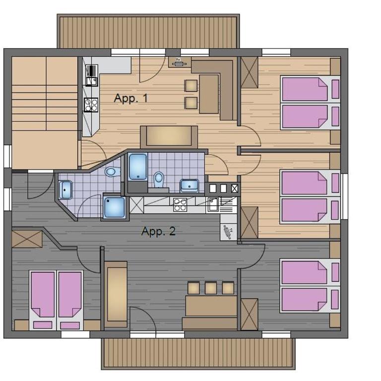 Apartment Gossner - Apartment mit 2 Schlafzimmern und Balkon - 8