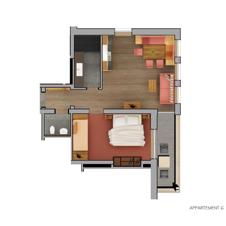 Haus Sonnenterrasse - Apartment mit 1 Schlafzimmer und Balkon - Top 6 - 1