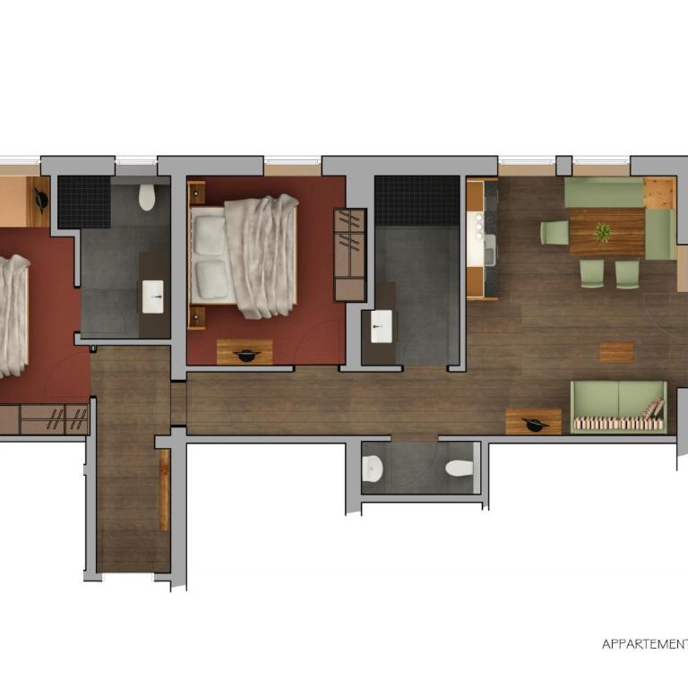 Haus Sonnenterrasse - Apartment mit 2 Schlafzimmern und Balkon - Top 2 - 1