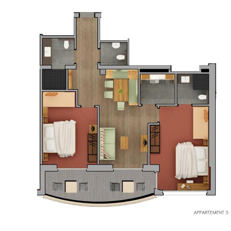 Haus Sonnenterrasse - Apartment mit 2 Schlafzimmern und Balkon - Top 5 - 2