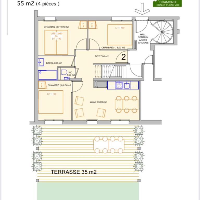 Chalet Pleine Vue & Spa - Three-Bedroom Apartment - 15