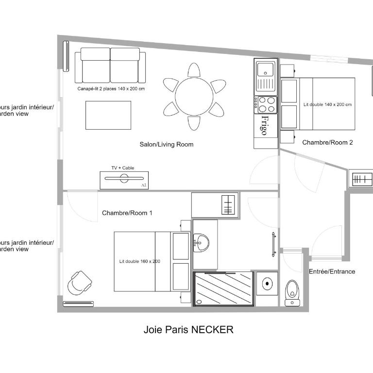 Appt calme sur cour- Montparnasse - Necker - Appartement 2 Chambres - 16