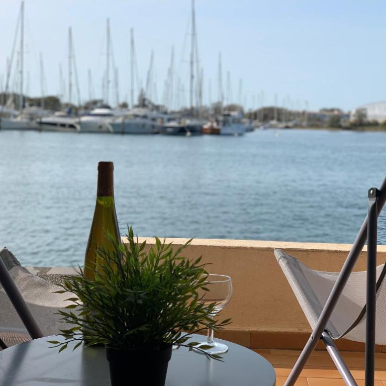 Studio - Les pieds dans l'eau agréable en toutes saisons 4 couchages - climatisation - parking privé - piscine sur mer - vue magnifique et rare - situation optimum - Les argonautes - Ile des pêcheurs - Cap d'Agde - One-Bedroom Apartment - 15