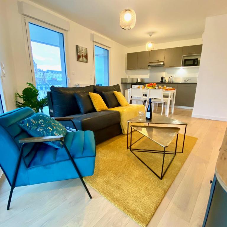 Presqu'île de Caen, Terrasse & Parking - Appartement 1 Chambre avec Balcon - 9