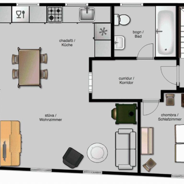 Chasa Tablà Guarda - Apartment mit 1 Schlafzimmer "Sura" - 7