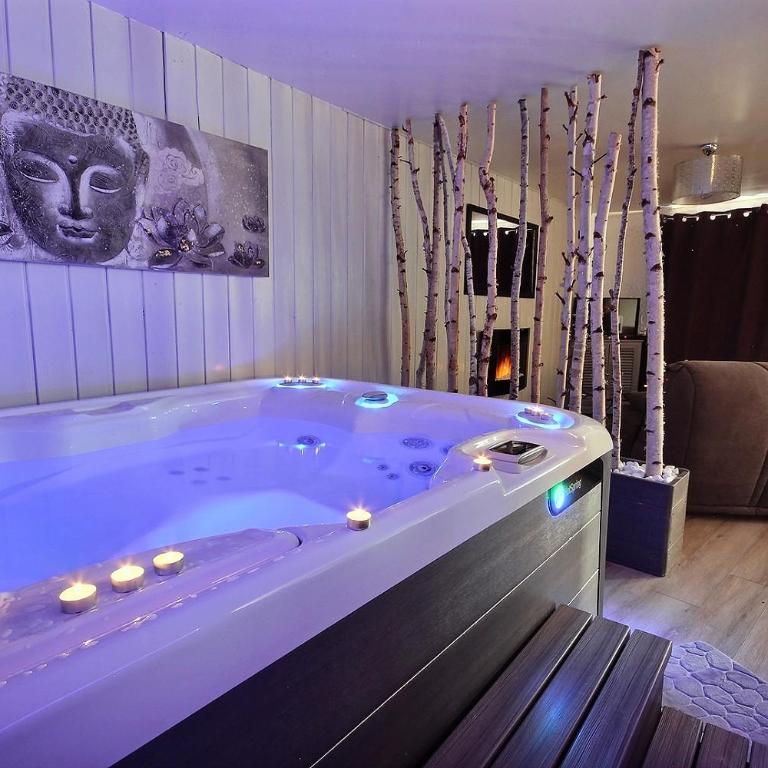 Les Balcons du Molliebon - Chambre Lit Queen-Size avec Baignoire Spa - 2