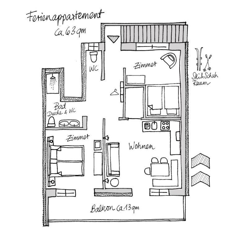 Ferienappartement Bergliebe - Apartment mit 2 Schlafzimmern - 24