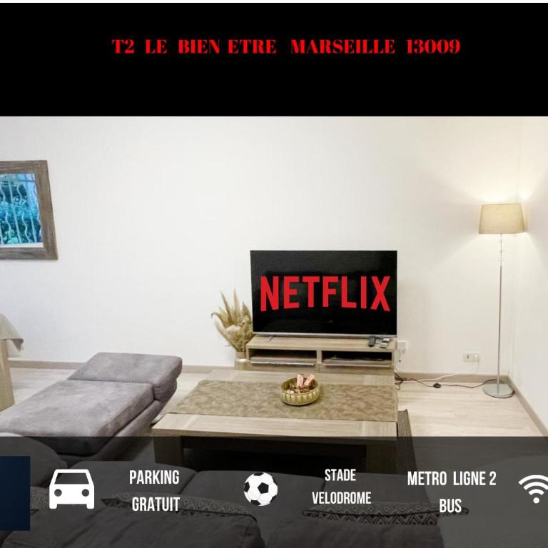 T2 LE BIEN ETRE MARSEILLE 9ème-wifi-netflix-Métro-Parking-Plage - Appartement 1 Chambre - 30