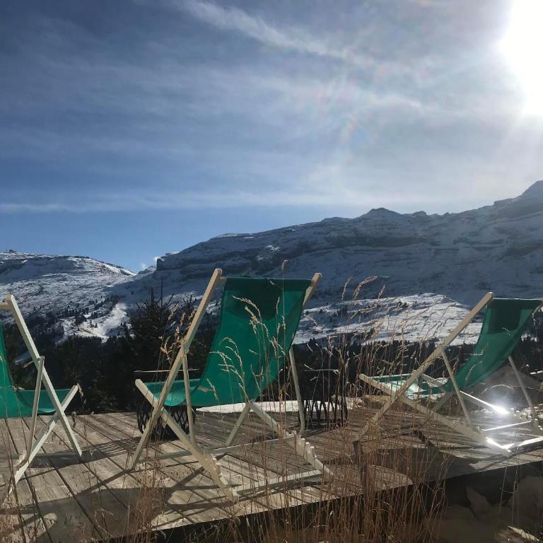 MAGNIFIQUE APPARTEMENT AVEC TERRASSE et VUE IMPRENABLE SUR LE CIRQUE DE FLAINE, 2 chambres et coin montagne, 6 personnes - Appartement 2 Chambres - 1