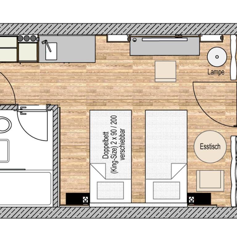 Boardinghouse Das RUNDUM - Doppel-/Zweibettzimmer mit Balkon - 5