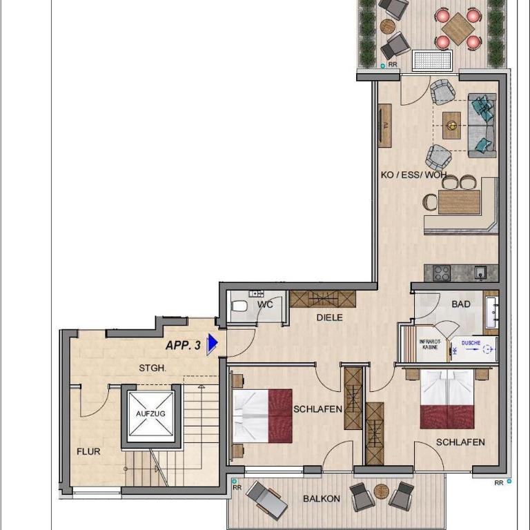 Ellmauer Hex Appartements - Apartment mit 2 Schlafzimmern und Dusche - 1