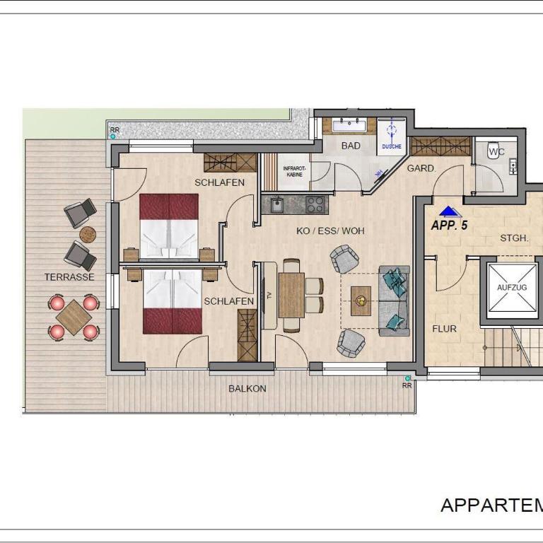Ellmauer Hex Appartements - Apartment mit 2 Schlafzimmern und Dusche - 1