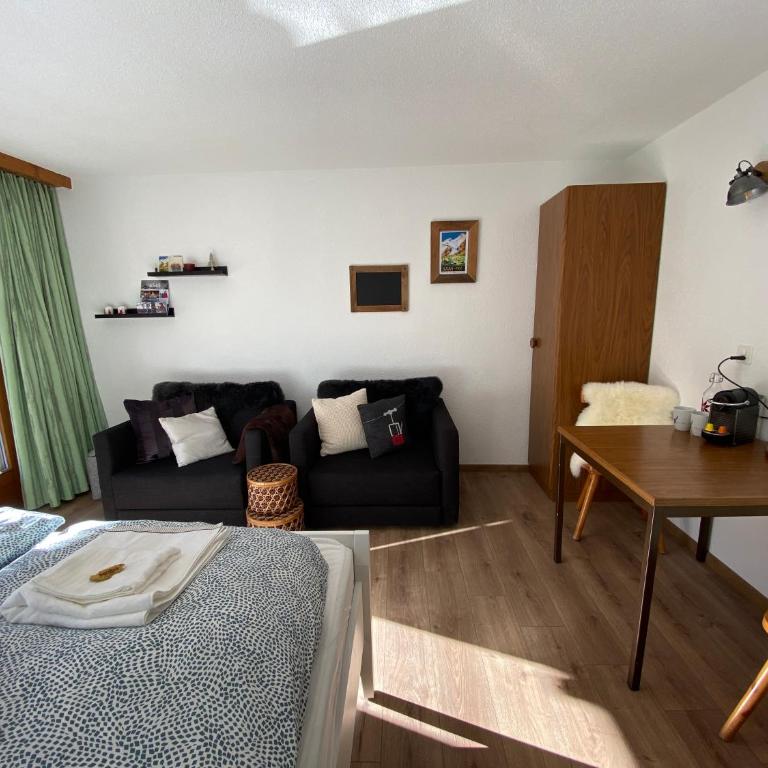 Haus Alpalin - adjacent studios 'Mischabel', cosy, central - Apartment mit Blick auf die Berge - 3