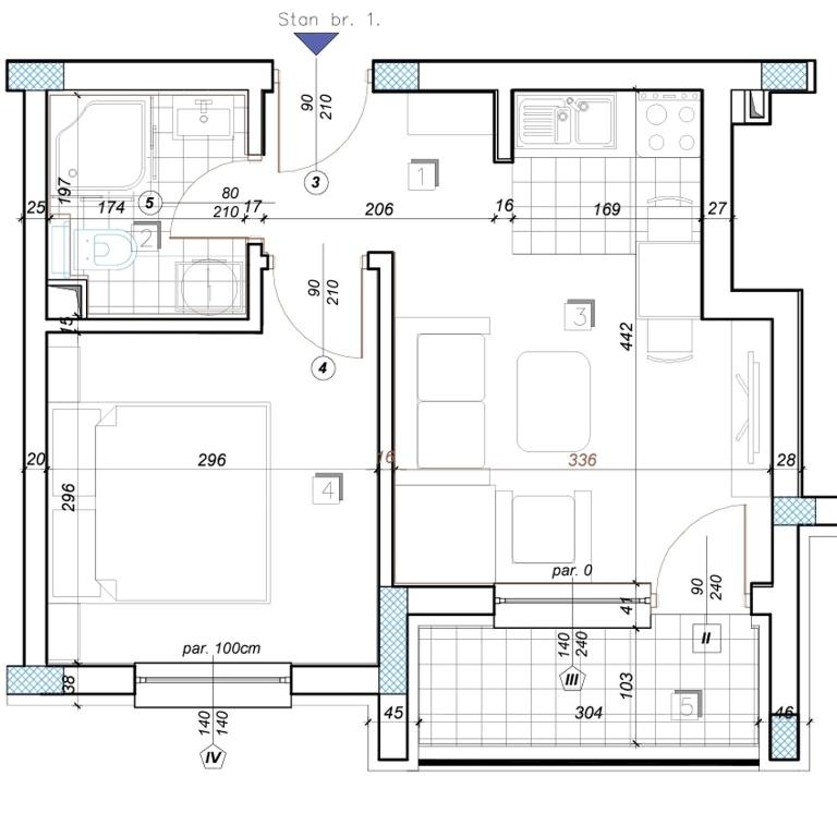 PERUN - Apartman sa 1 Spavaćom Sobom - 60