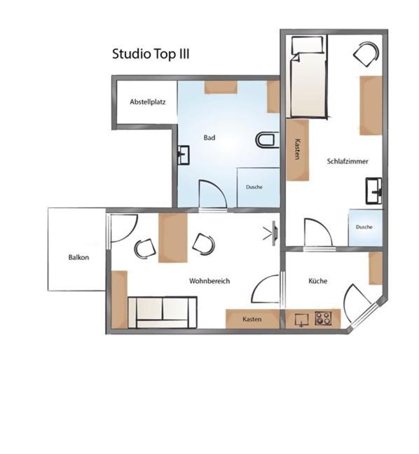 Landhaus Tritscher - Studio mit Balkon - 5