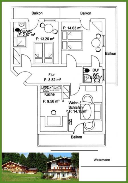 Ferienwohnung Lugererlehen - Apartment mit 2 Schlafzimmern - 5