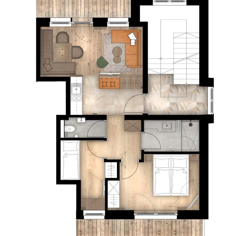 Pension Bergheim - Apartment mit 2 Schlafzimmern - 9