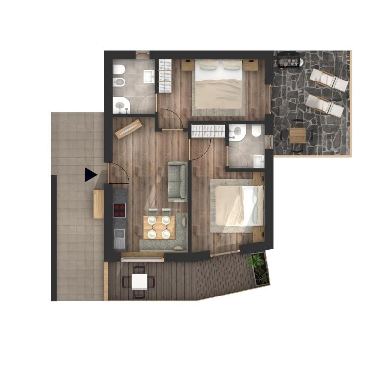 Apartments La Rives - Appartamento con 2 Camere da Letto - 10