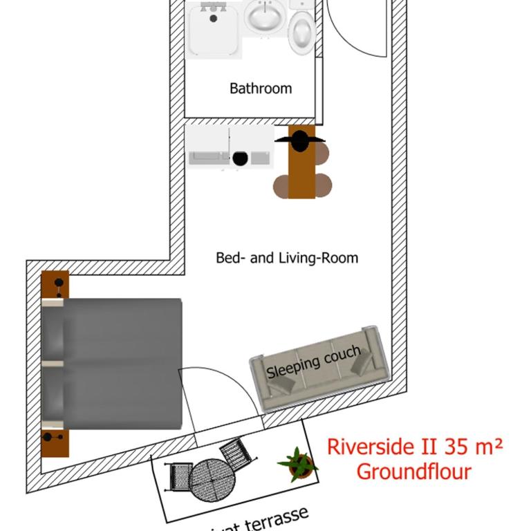 Room 4 & 5 Apartments - Apartment-Studio mit Balkon – Erdgeschoss - 3