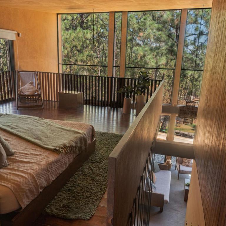 Cabaña de lujo con Tina y Fogatero Vistas al Bosque de Mazamitla - One-Bedroom Villa - 14