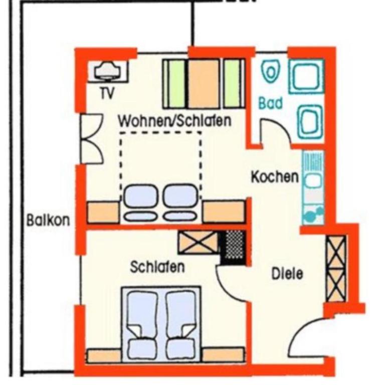 Gästehaus Hanna Teifel - Apartment mit 1 Schlafzimmer - 3