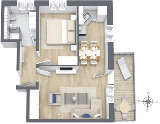 Residenz Cristallo - Apartment mit 1 Schlafzimmer - 5