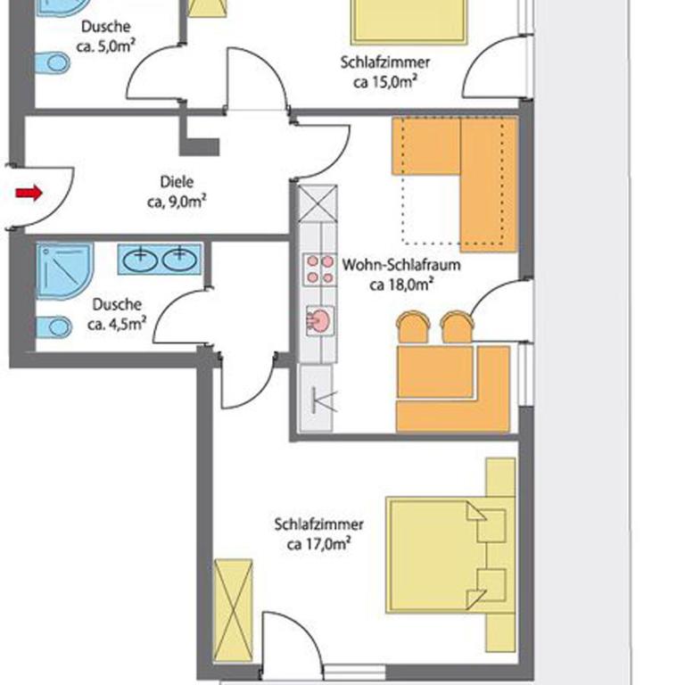 Appartement Sporthütte Fiegl - Apartment mit 2 Schlafzimmern und Balkon - 12