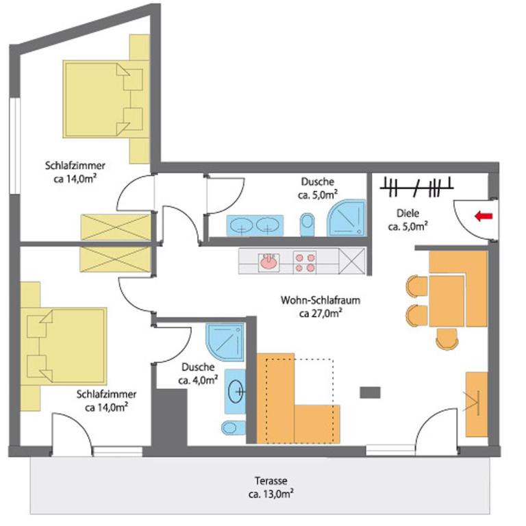 Appartement Sporthütte Fiegl - Apartment mit 2 Schlafzimmern und Balkon - 2