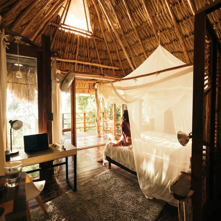 BOA BOA Bacalar - Bungalow con vistas al lago - 1 cama grande y ventilador - Planta alta - 5
