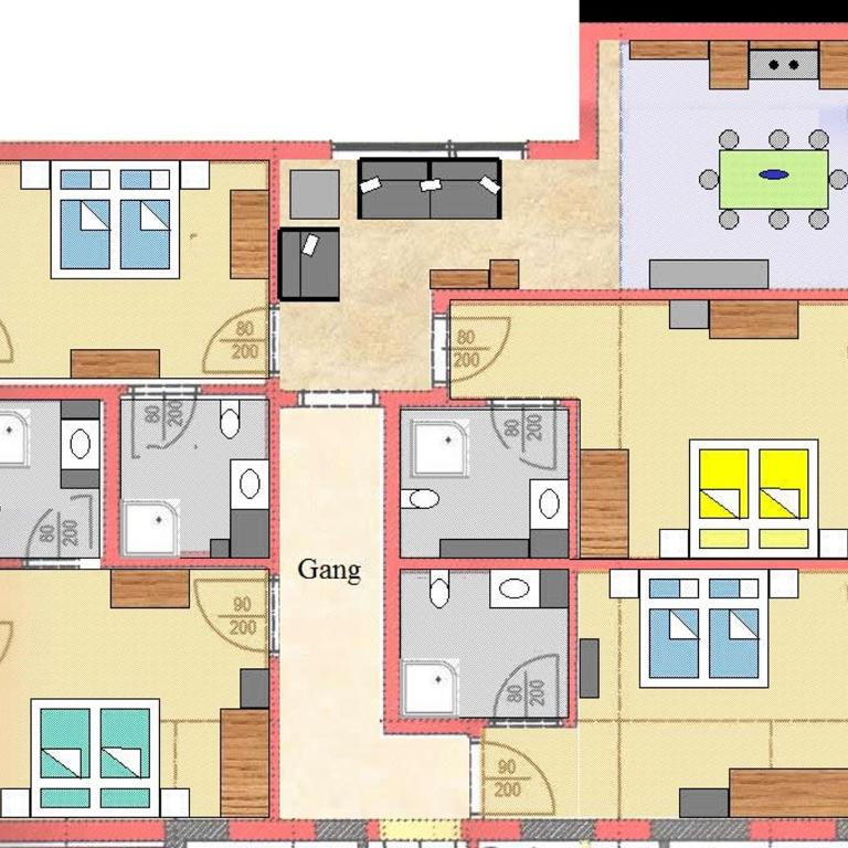 Gruber's Gästehaus - Apartment mit 4 Schlafzimmern und einem Balkon - 4