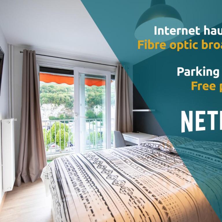 Les chambres du Vercors - Parking Free Fibre Netflix - Chambre Double avec Balcon - 1