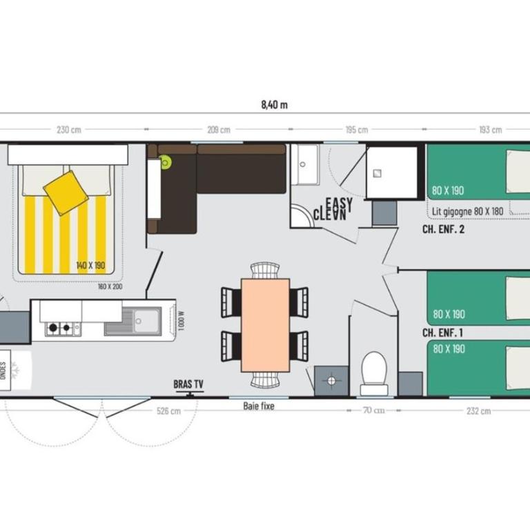 Camping La Clape Village - Bungalow 3 Chambres - 3