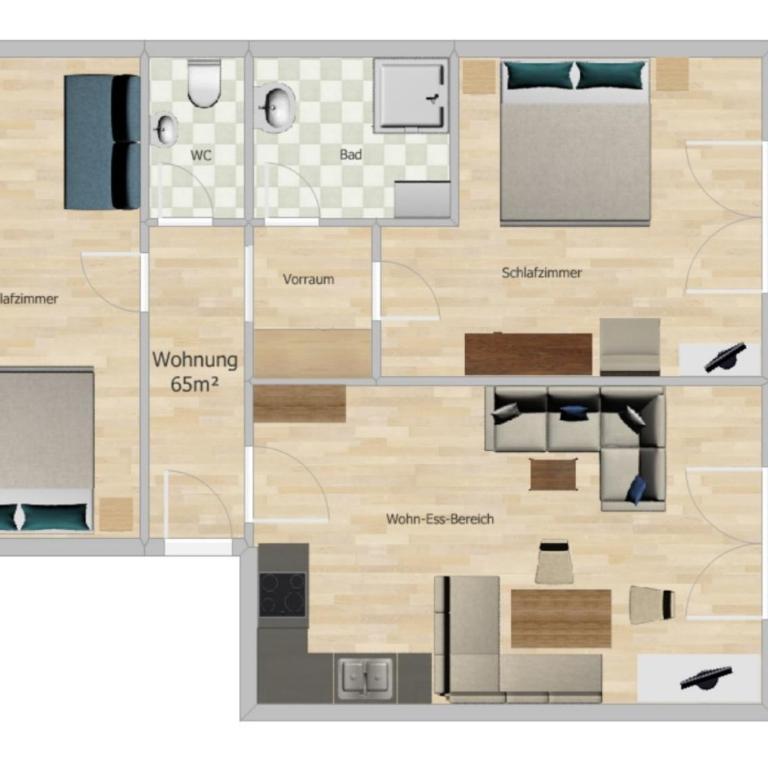 Pension & Ferienwohnung Sonnleiten - Apartment mit 2 Schlafzimmern, einem Balkon und Gartenblick - 6
