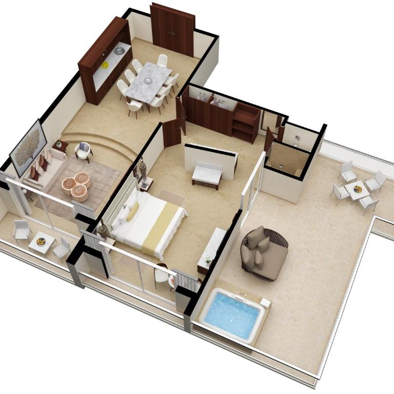 Sun Palace - All Inclusive Adults Only - Suite Gobernador Superior con vistas parciales al mar - 1 cama extragrande - 6