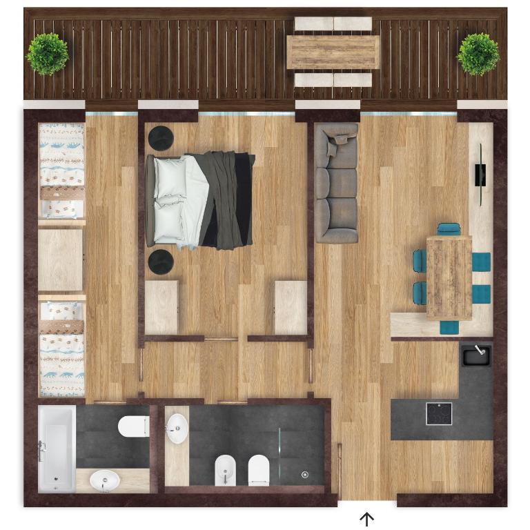 Movi Family Apart-Hotel ****s - Appartamento Deluxe con 2 Camere da Letto e Balcone - 2
