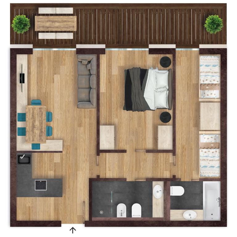 Movi Family Apart-Hotel ****s - Appartamento Superior con 2 Camere da Letto e Balcone - 5