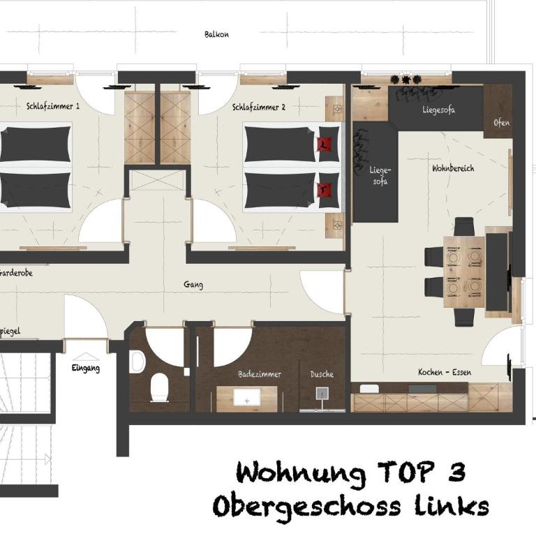 Chalet in Mayrhofen near Penkenbahn Ski Lift - Two-Bedroom Apartment - 17
