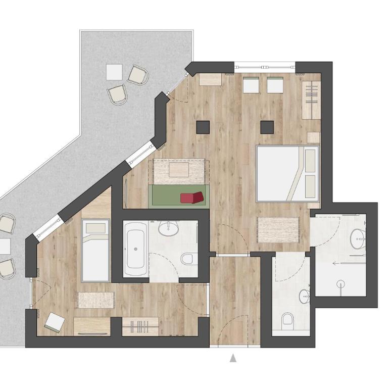 Hotel Garni Hubertushof - Chambre Familiale avec Terrasse - 2