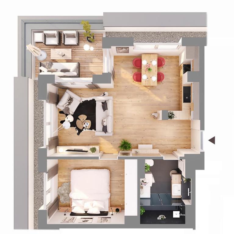 Apartment BergArt - One-Bedroom Penthouse with Balcony and Mountain View - 2