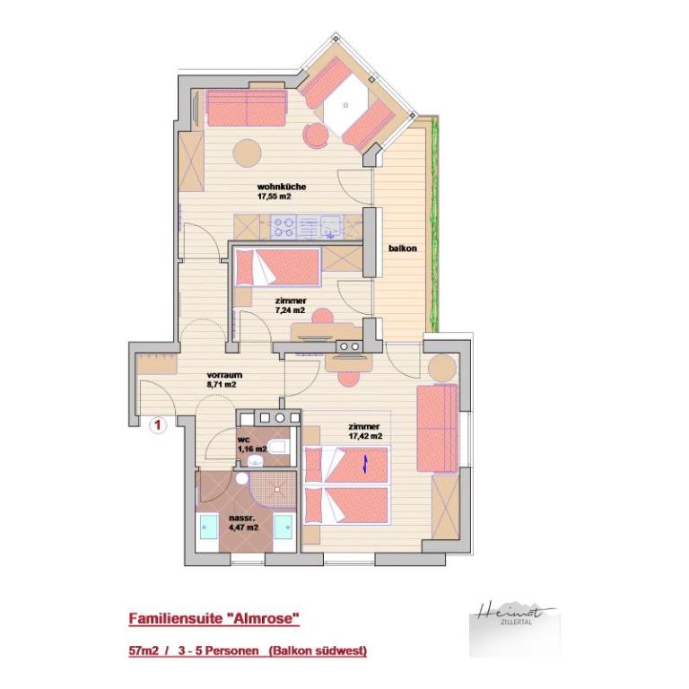 Heimat Apartments - Zillertal - Two-Bedroom Apartment 1 - 2