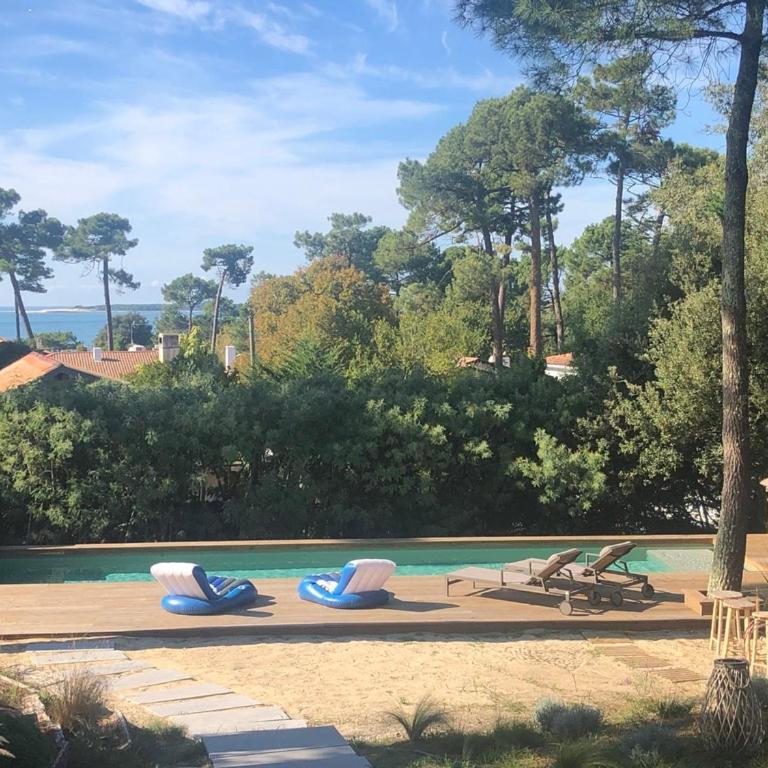 Chambre d’hôtes Pyla sur Mer - Chambre Double - Vue sur Piscine - 1