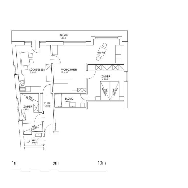 Aberseeblick Pension Ellmauer - Apartment mit 2 Schlafzimmern (4 Erwachsene) - 15