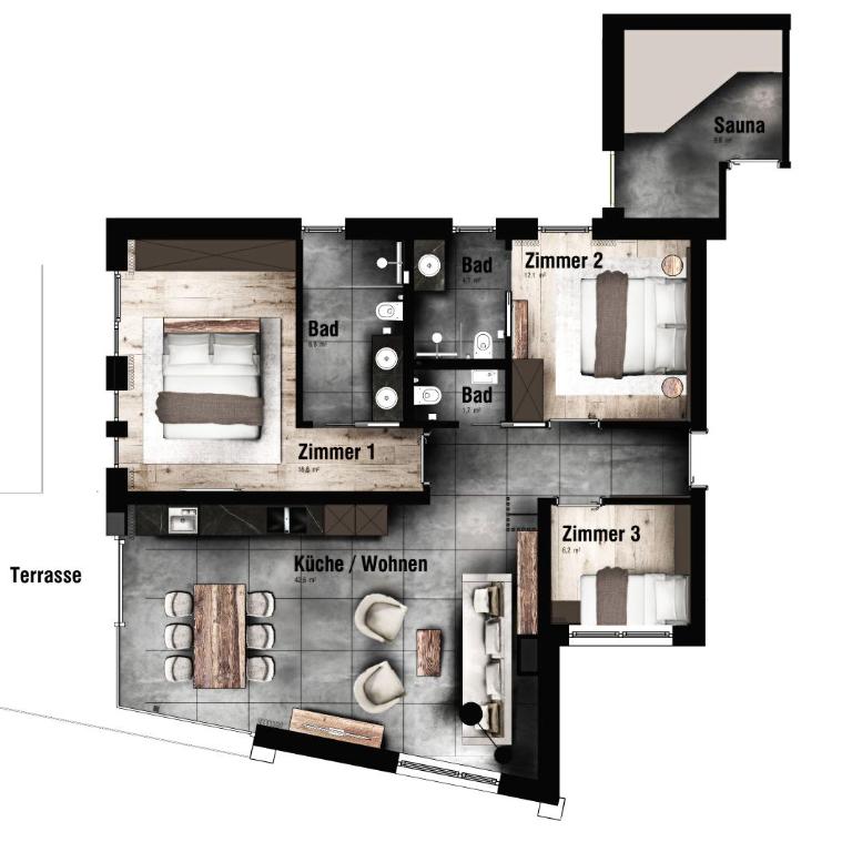 LUVA Resorts Kappl - Chalet K - Apartment mit 3 Schlafzimmern - 27