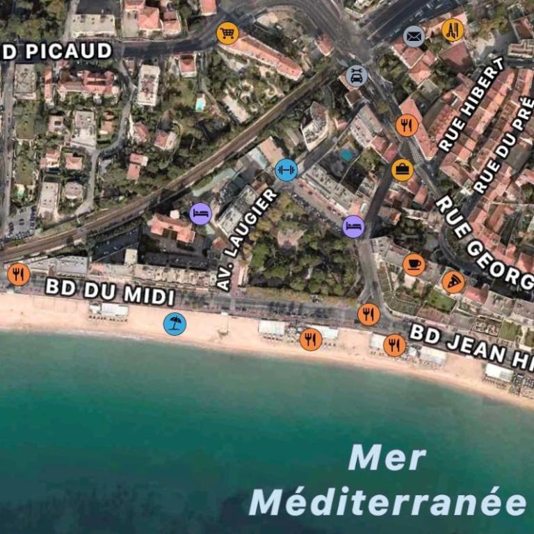 Luxurious Studio in Cannes 450m from sea with Terrace and Air Conditioning and private Parking - Appartement 1 Chambre - 58