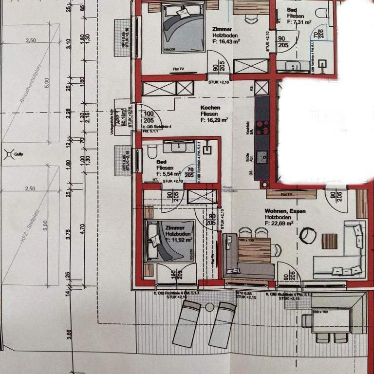 Reh4 Appartement - Apartment mit 2 Schlafzimmern und Dusche - 15